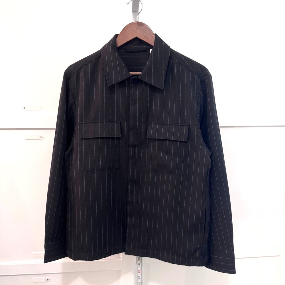 GU Double Pocket Shirt Pinstripe Stripe DARK GRAY Size S